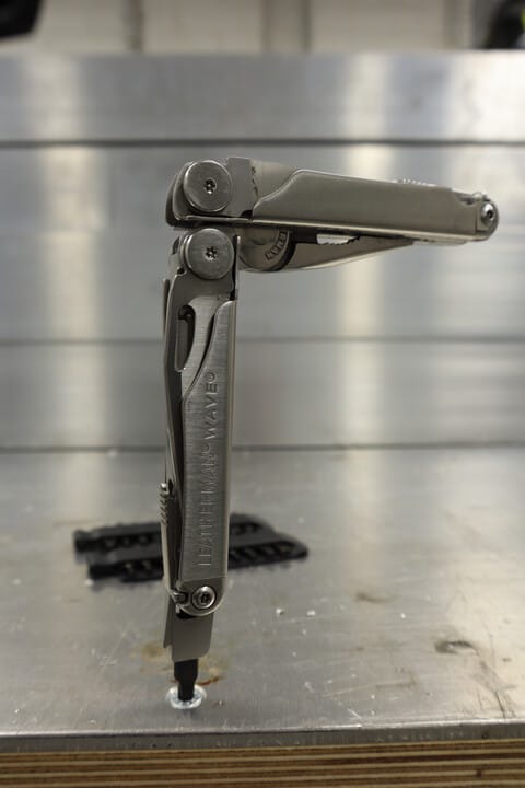 Leatherman Wave multitool driving a screw