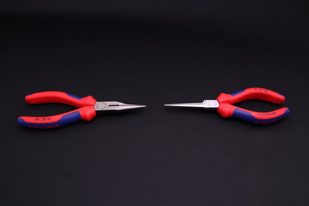 Long and needle nose pliers